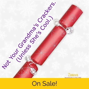 Christmas Stars on Red - DIY Cracker Kit - Set of 6